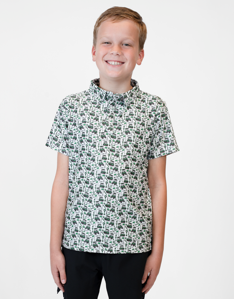 Boy wearing Youth Performance Golf Polo