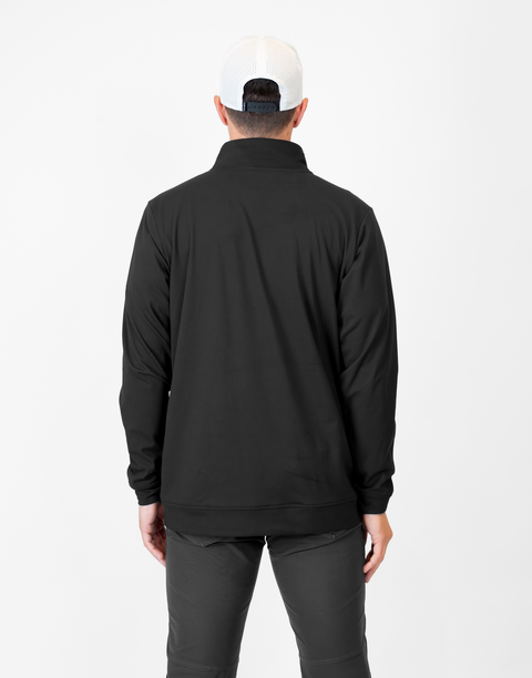 rear view of Man wearing Men's black Performance 1/4-Zip
