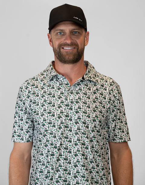 Man wearing black hat with "LUKE 18:1" text