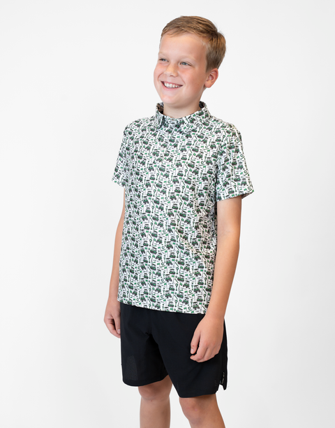 Boy wearing Youth Performance Golf Polo