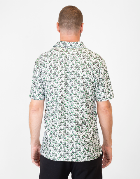 Rear view of man wearing Performance Golf Polo