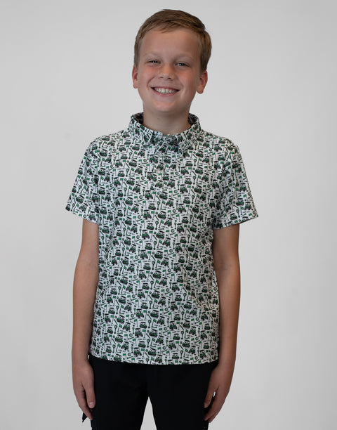 Boy wearing Youth Performance Golf Polo